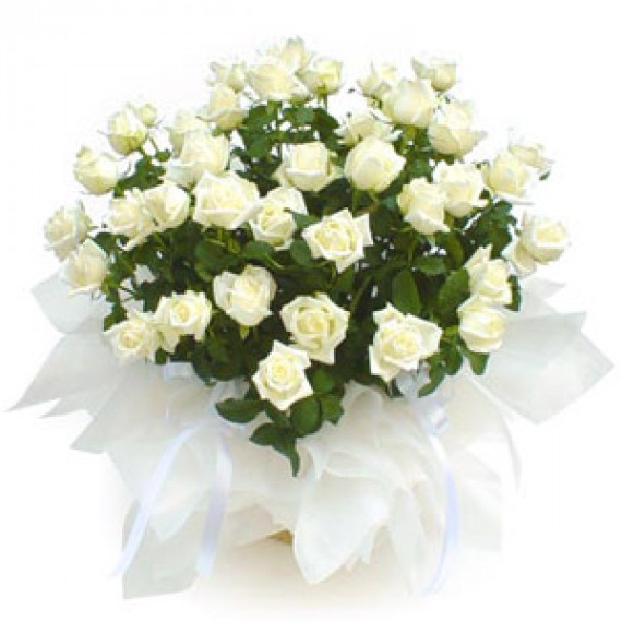 Aranjament 39 de trandafiri albi